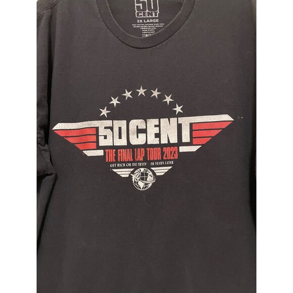 50 Cent The Final Lap Tour 2023 T-Shirt 2XL Black Concert Tee - Picture 3 of 6